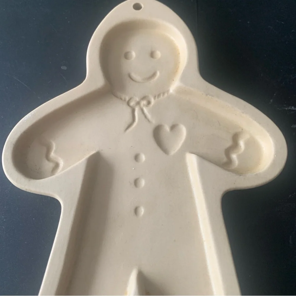 Vintage Brown Bag Cookie Art Stoneware 1992 Hill Design Craft Mold Gingerbread